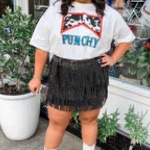 Plus size FRINGE SKORT